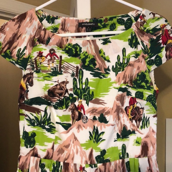 Emily & Fin Cowboy Cactus Dress Small - Picture 3 of 5